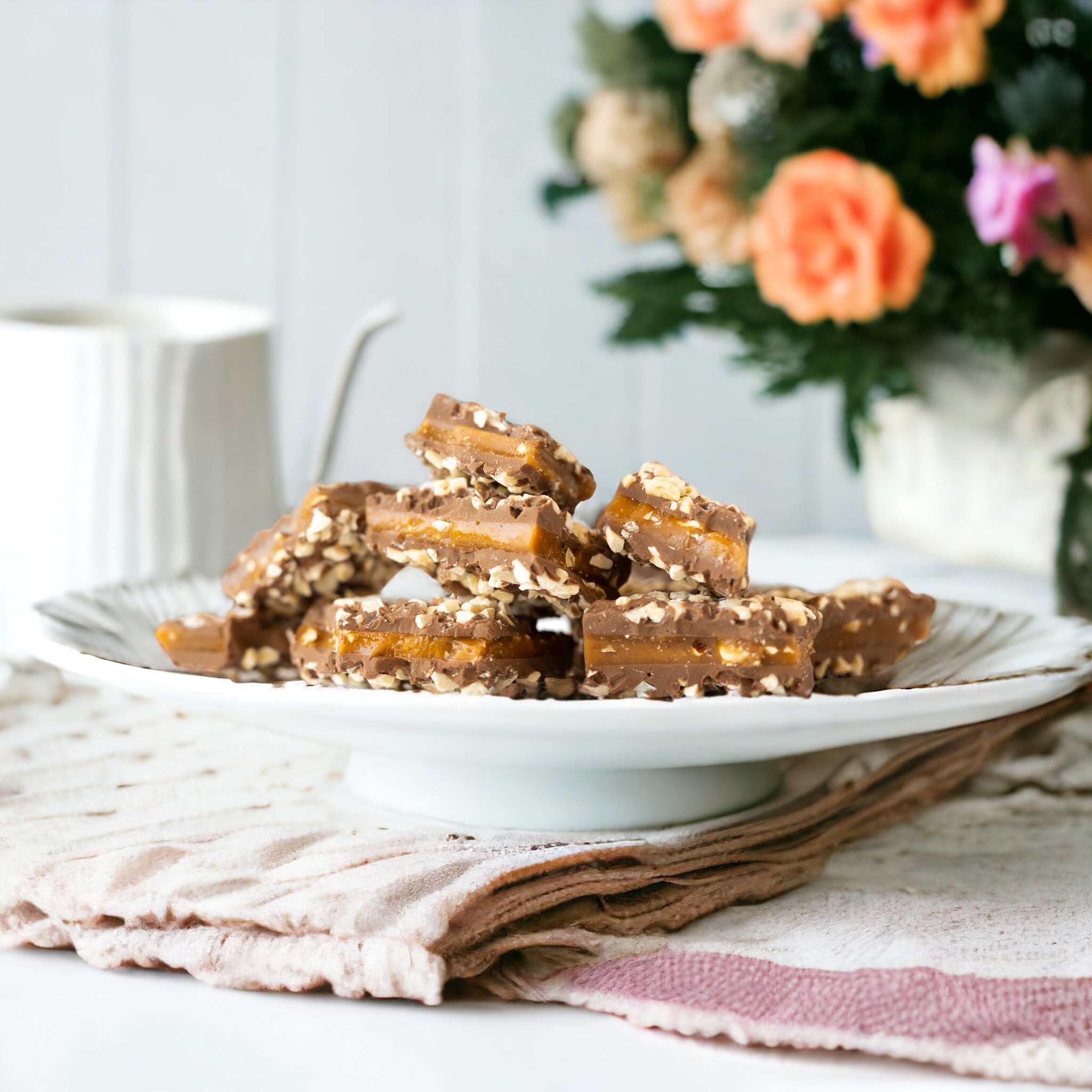 Delicious traditional English Toffee with rich, buttery flavor and crunchy texture.  Handcrafted with high-quality ingredients for an authentic taste experience.