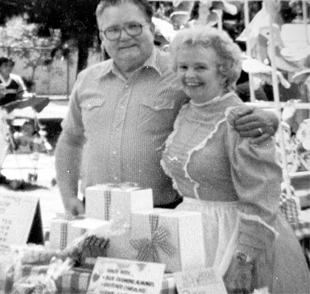 Historic black and white photograph of the original Mrs. Brown, founder of Brown's English Toffee, who created our beloved traditional toffee recipe in 1985.