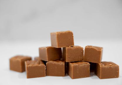 Close up of creamy honey fudge with smooth texture